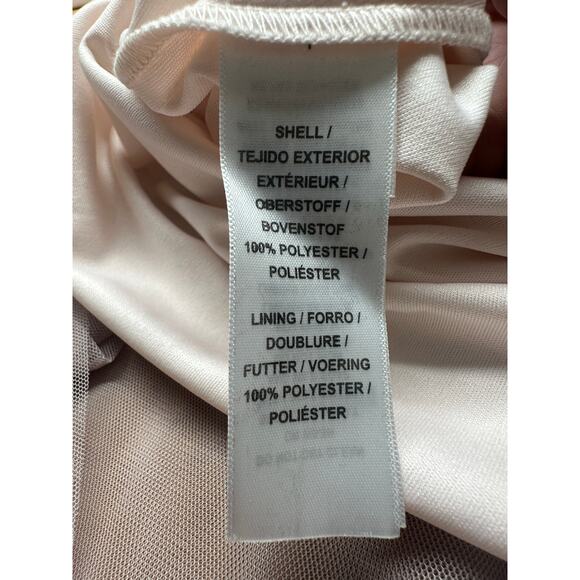 Adrianna Papell Sequin Embroidered Tulle Midi Dress Nude Beige Size 8 Formal - Picture 6 of 11